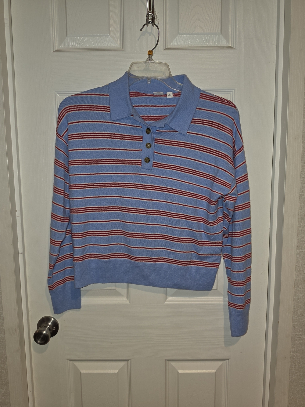 Gap Factory CashSoft Striped Polo Knit Sweater